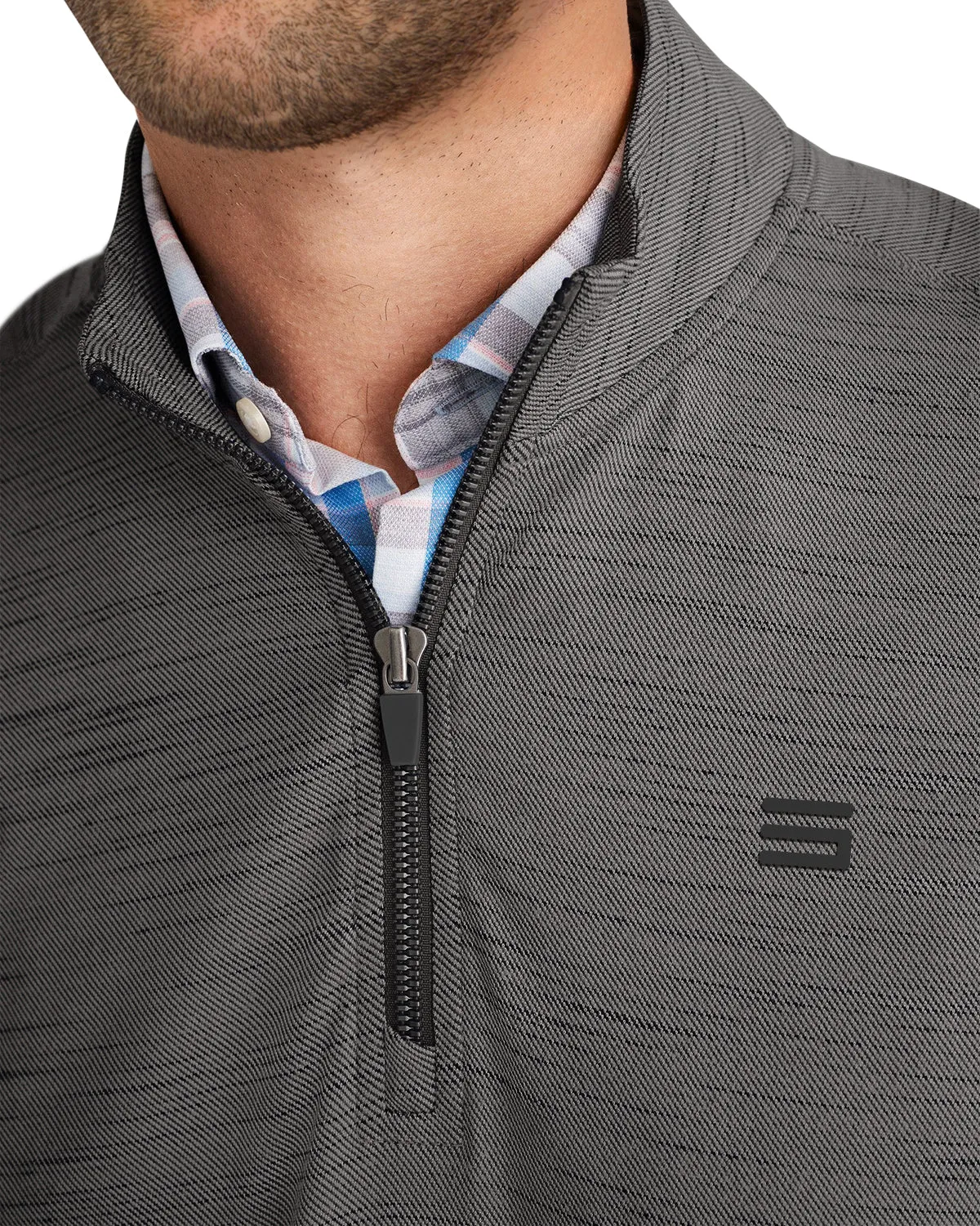 Heathered Quarter Zip Pullover Sweater
