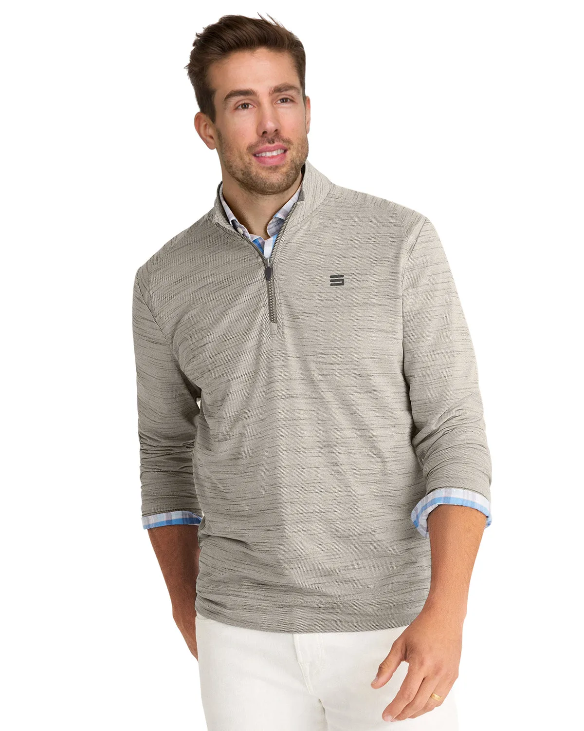 Heathered Quarter Zip Pullover Sweater