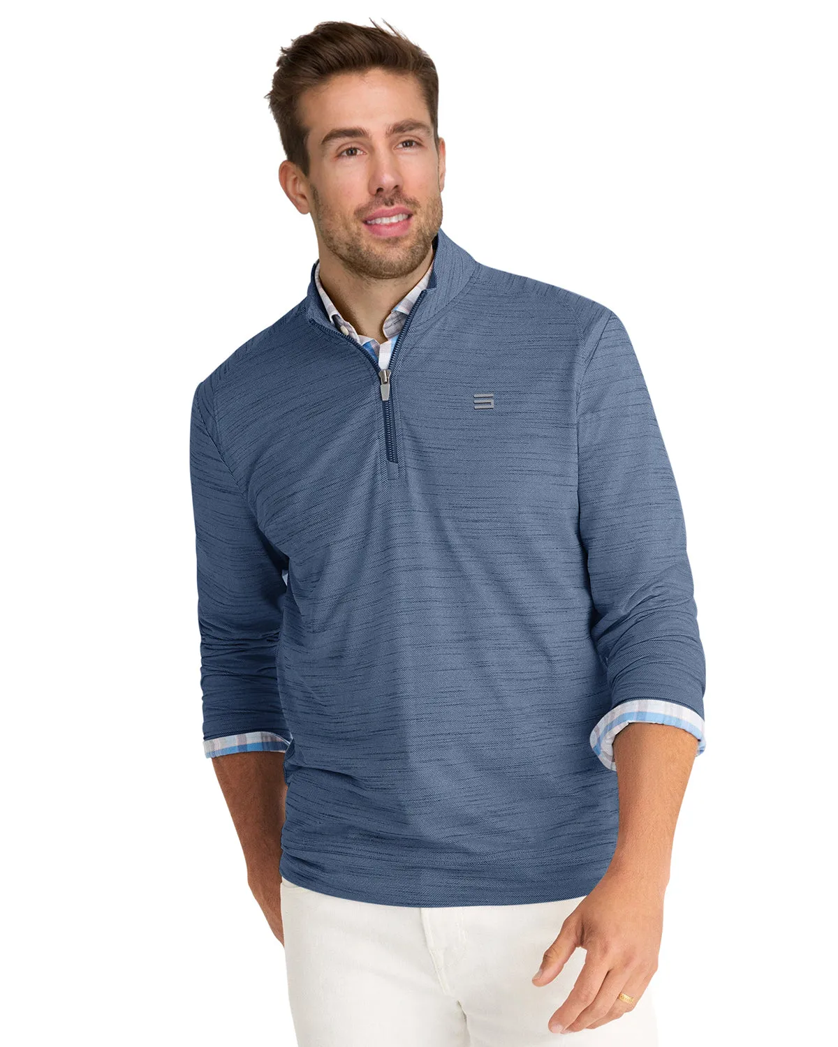 Heathered Quarter Zip Pullover Sweater